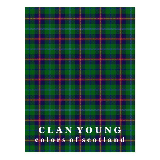 Colors of Scotland Clan Young Tartan Postcard | Zazzle.com