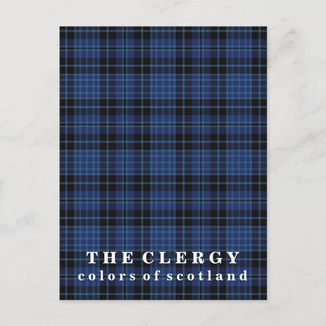 Colors of Scotland Clergy Tartan Postcard (Front)