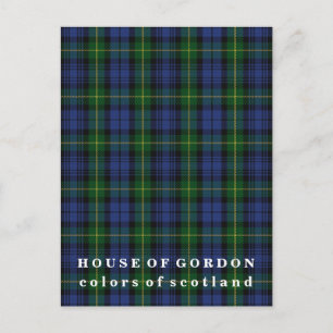 Colors of Scotland House of Gordon Tartan Postcard