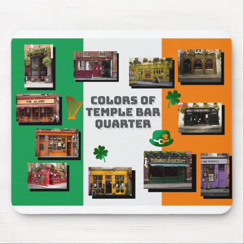 Colors of Temple Bar quarter in Dublin Mouse Pad