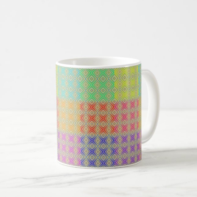 Colors Of The Rainbow Alternative Diamond Pattern Coffee Mug (Front Right)