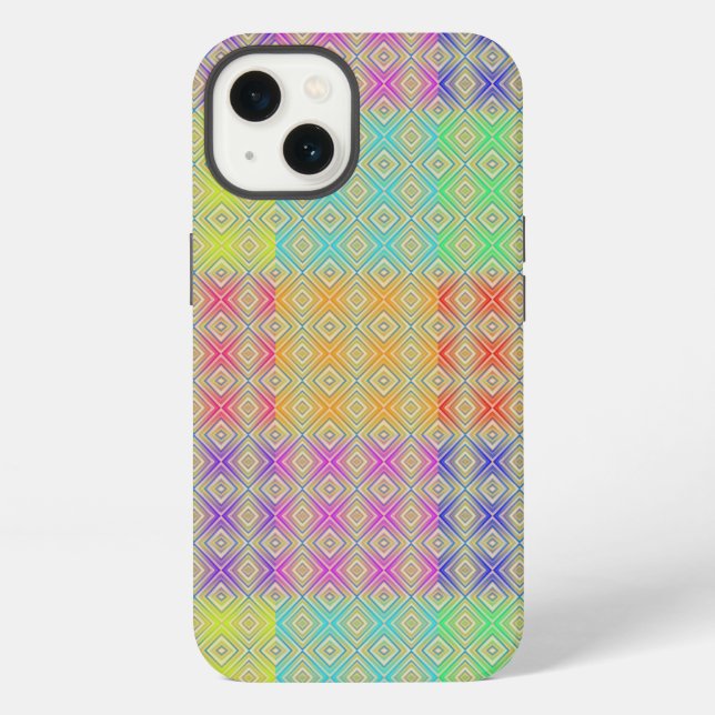 Colors Of The Rainbow Alternative Diamond Pattern Iphone Case (Back)