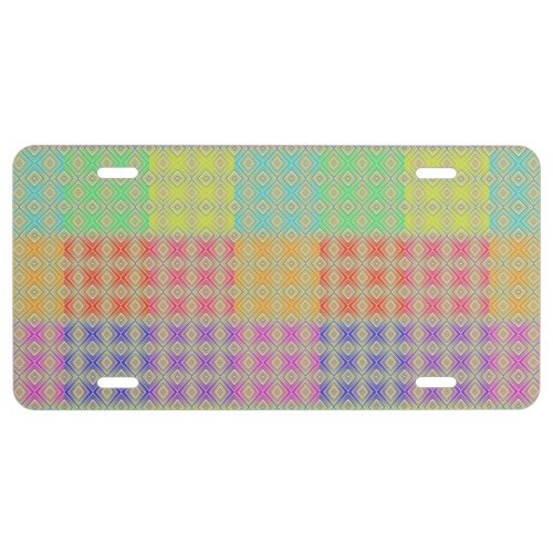 Colors Of The Rainbow Alternative Diamond Pattern  License Plate