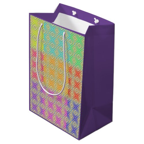 Colors Of The Rainbow Alternative Diamond Pattern Medium Gift Bag