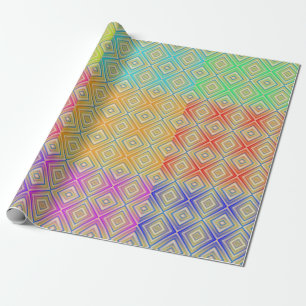 Colors Of The Rainbow Alternative Diamond Pattern Wrapping Paper