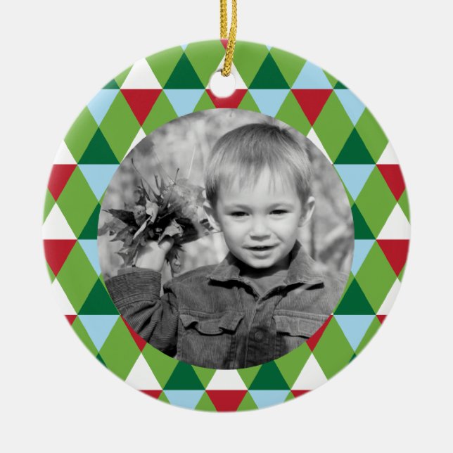 Colors of the Season Photo Ceramic Ornament (Front)