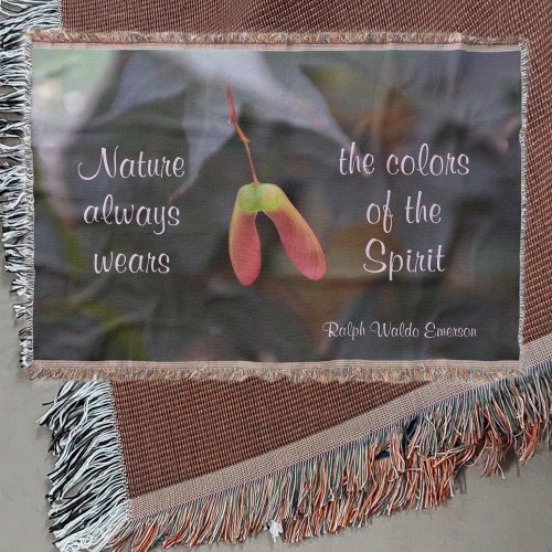 Colors of the Spirit Emerson Quote Photographic Throw Blanket