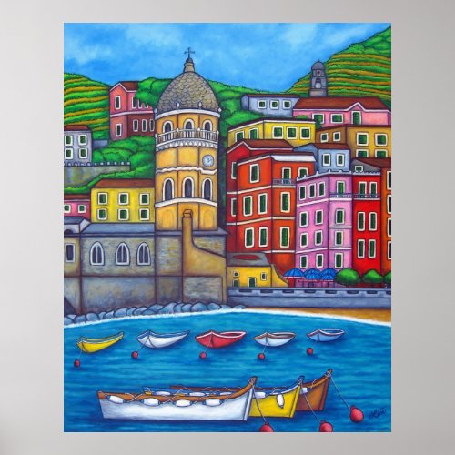 Colors of Vernazza by Lisa Lorenz Poster