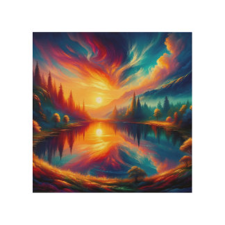 Colors on the Lake Wood Wall Art