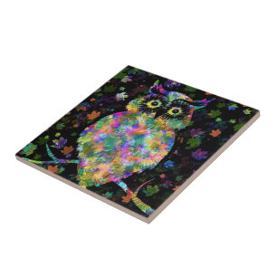 Colors Owl Ceramic Tile