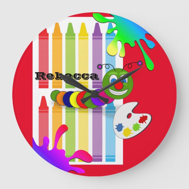 Colors Painting Worm Clock (Front)