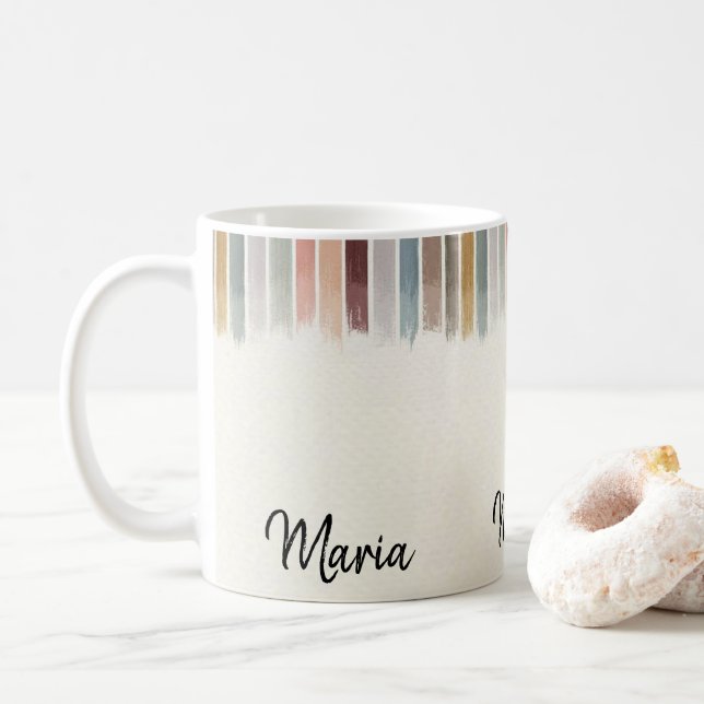 Colors Pastel Stripe Mug (With Donut)