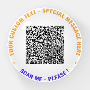 Colors QR Code Scan Info Custom Text Paperweight