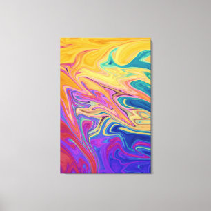 Colors River Abstract Painting Best Fine Art Canvas Print
