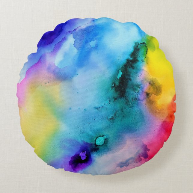Colors Round Pillow (Front)