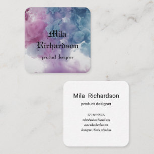 Colors spilled in water square business card