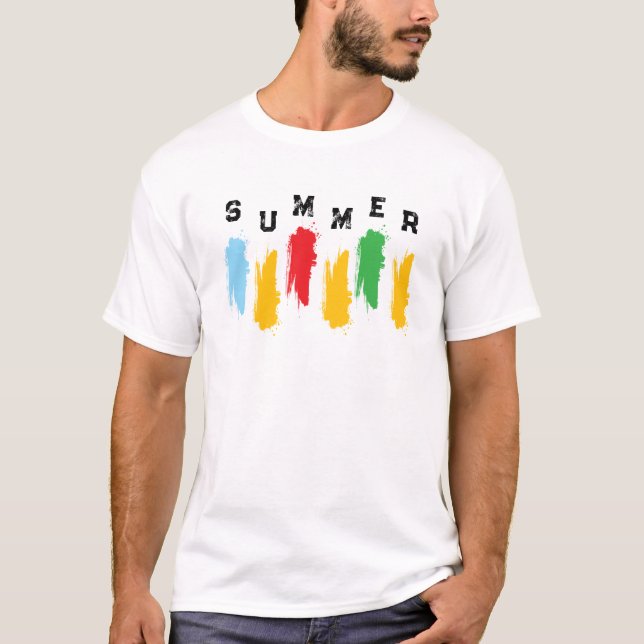 Colors Summer Vibes Graphic Tee Minimalist Tshirt (Front)