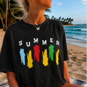 Colors Summer Vibes Graphic Tee Minimalist Tshirt