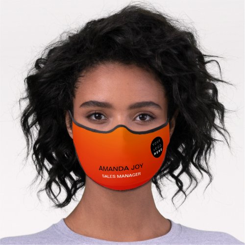 Colors To Heal Orange Logo Name Monogram Premium Face Mask