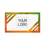 Colors & White, Unique, Green, Orange Watercolors Business Card
