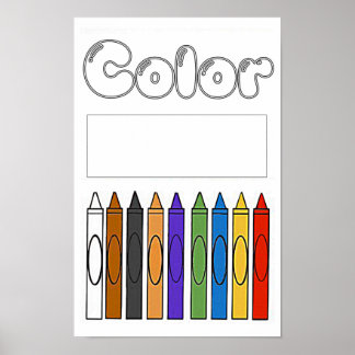 Colors with Colored Crayons Poster