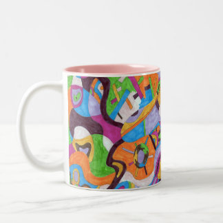 "Colorscape" Abstract Art Two-Tone Coffee Mug