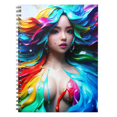 Colorsplash Anime Girl  1 Poster Notebook