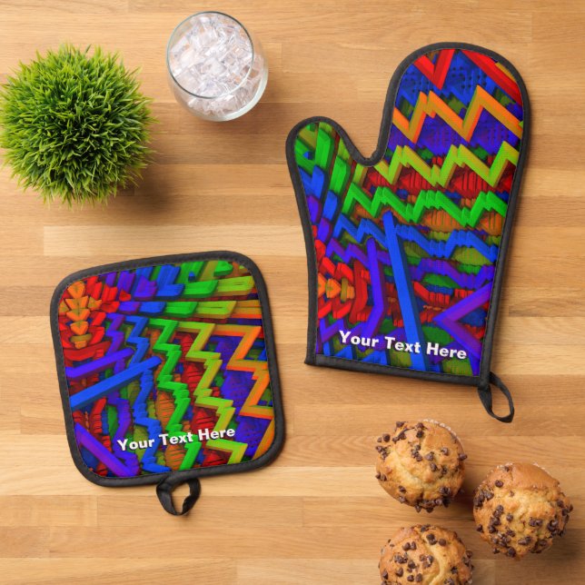 Colorstix Oven Mitt & Pot Holder Set (Top Down)