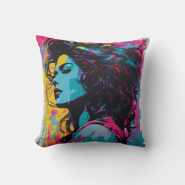 Colorstorm Muse Throw Pillow (Front)