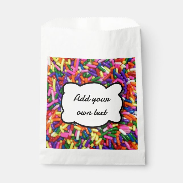Colorufl Fun Candy Sprinkles Custom Text Favor Bag (Front)