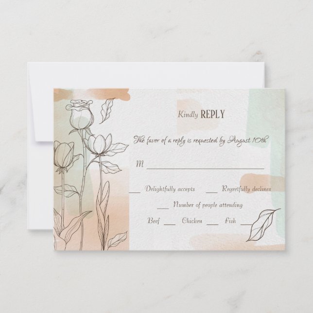 Colorwash Floral RSVP Card (Front)
