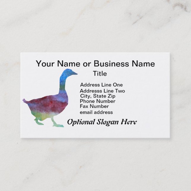 Colorwashed Geese Business Card (Front)