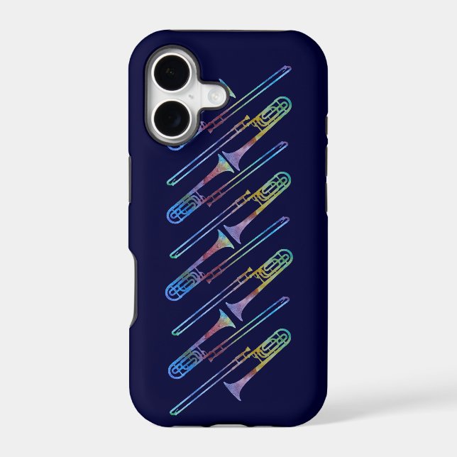 Colorwashed Trombones Iphone Case (Back)