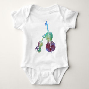 Colorwashed Violin and Cello Baby Bodysuit