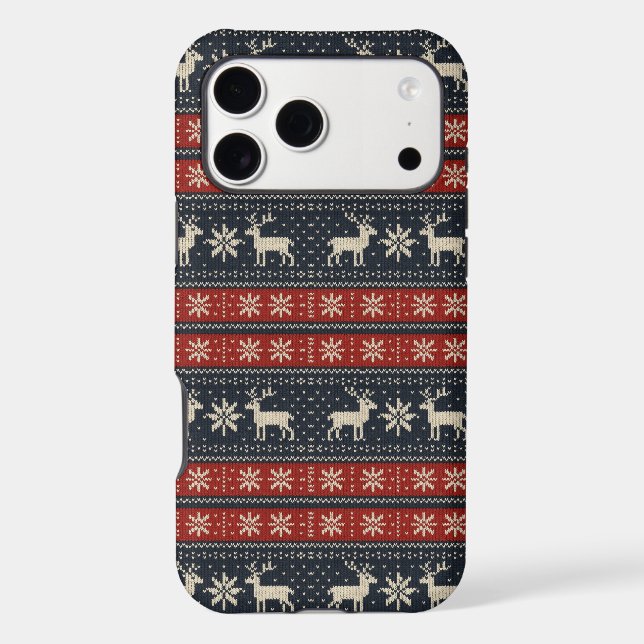 Colorwork/Fair isle traditional winter pattern iPhone Case (Back)