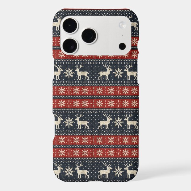 Colorwork/Fair isle traditional winter pattern Iphone Case (Back)
