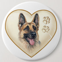 COLOSSAL 6 inch German Shepherd Button Pin