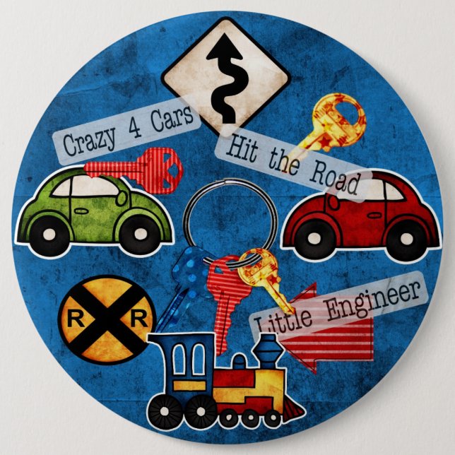 COLOSSAL Cars and Signs, 6 inch Pins buttons (Front)