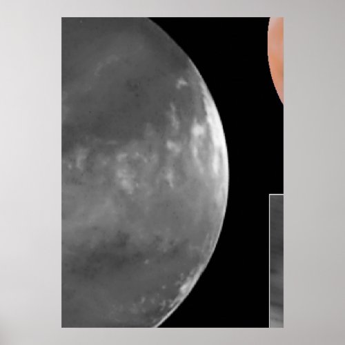 Colossal Cyclone Swirls near Martian North Pole Poster
