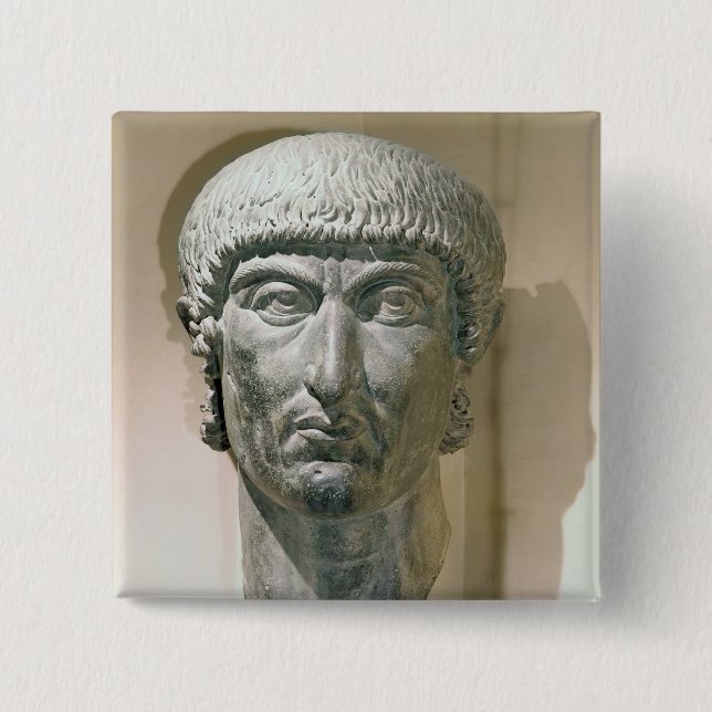 Colossal head of Emperor Constantine I Button (Front)