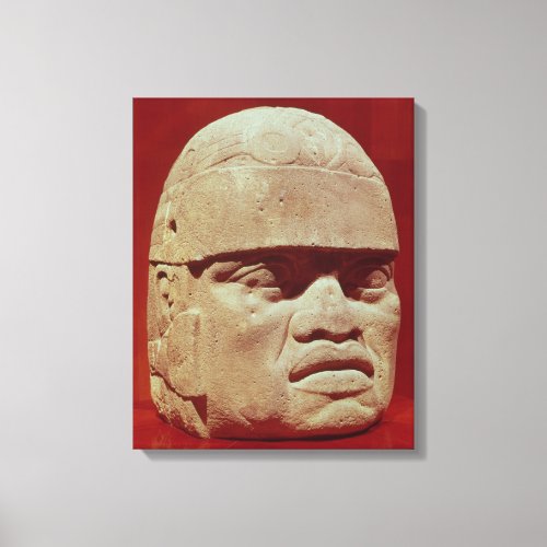 Colossal head Olmec Canvas Print