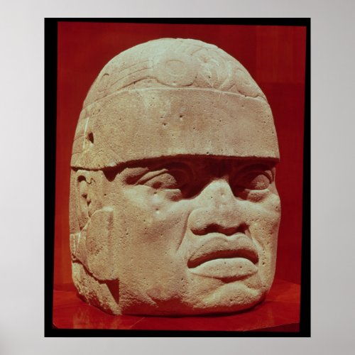 Colossal head Olmec Poster