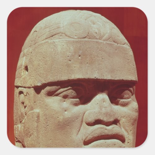 Colossal head Olmec Square Sticker