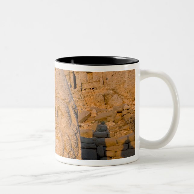 Colossal head statues of Gods guarding the Two-Tone Coffee Mug (Right)