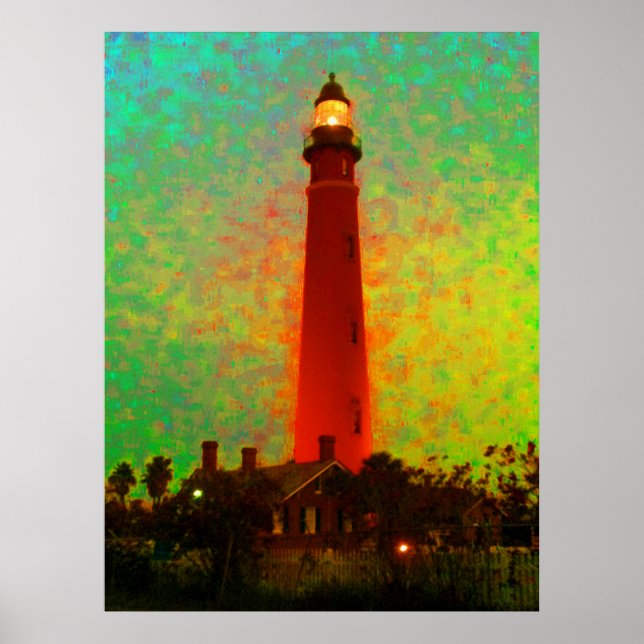 Colossal Lighthouse Sunrise Daytona 52" x 72" Art Poster (Front)