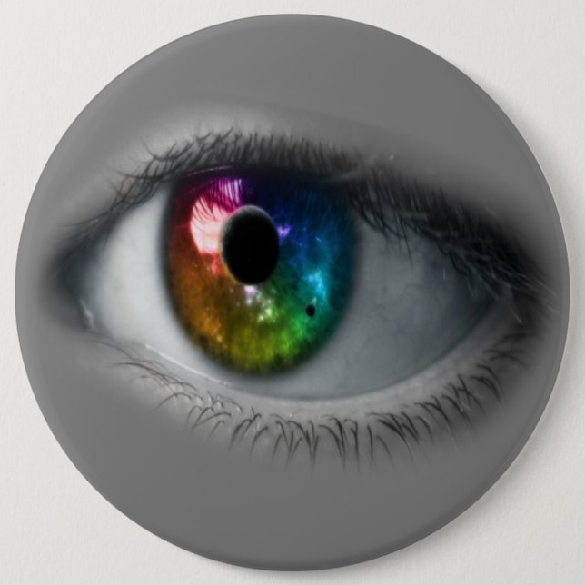 COLOSSAL Rainbow Eyeball, 6 inch Pins buttons (Front)