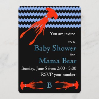 Colossal Squid Baby Shower Invitation by Pamelachi at Zazzle