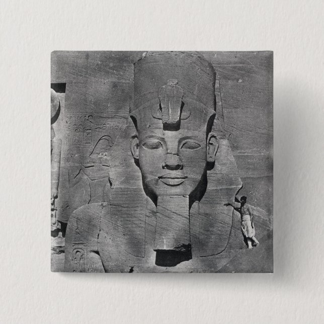 Colossal statue of Ramesses II at Abu Simbel, 1850 Button (Front)
