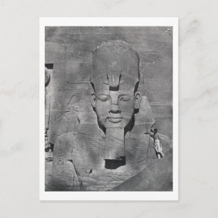 Colossal statue of Ramesses II at Abu Simbel, 1850 Postcard