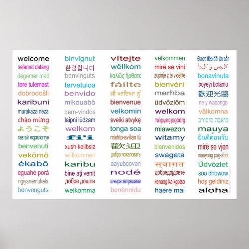 Colossal Welcome in 80 Languages Poster _ 5 sizes